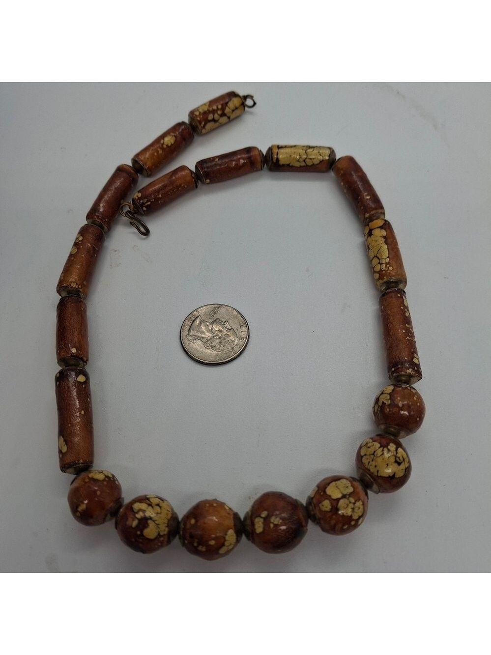 Wooden Brown Boho Bead Necklace - Picture 6 of 6